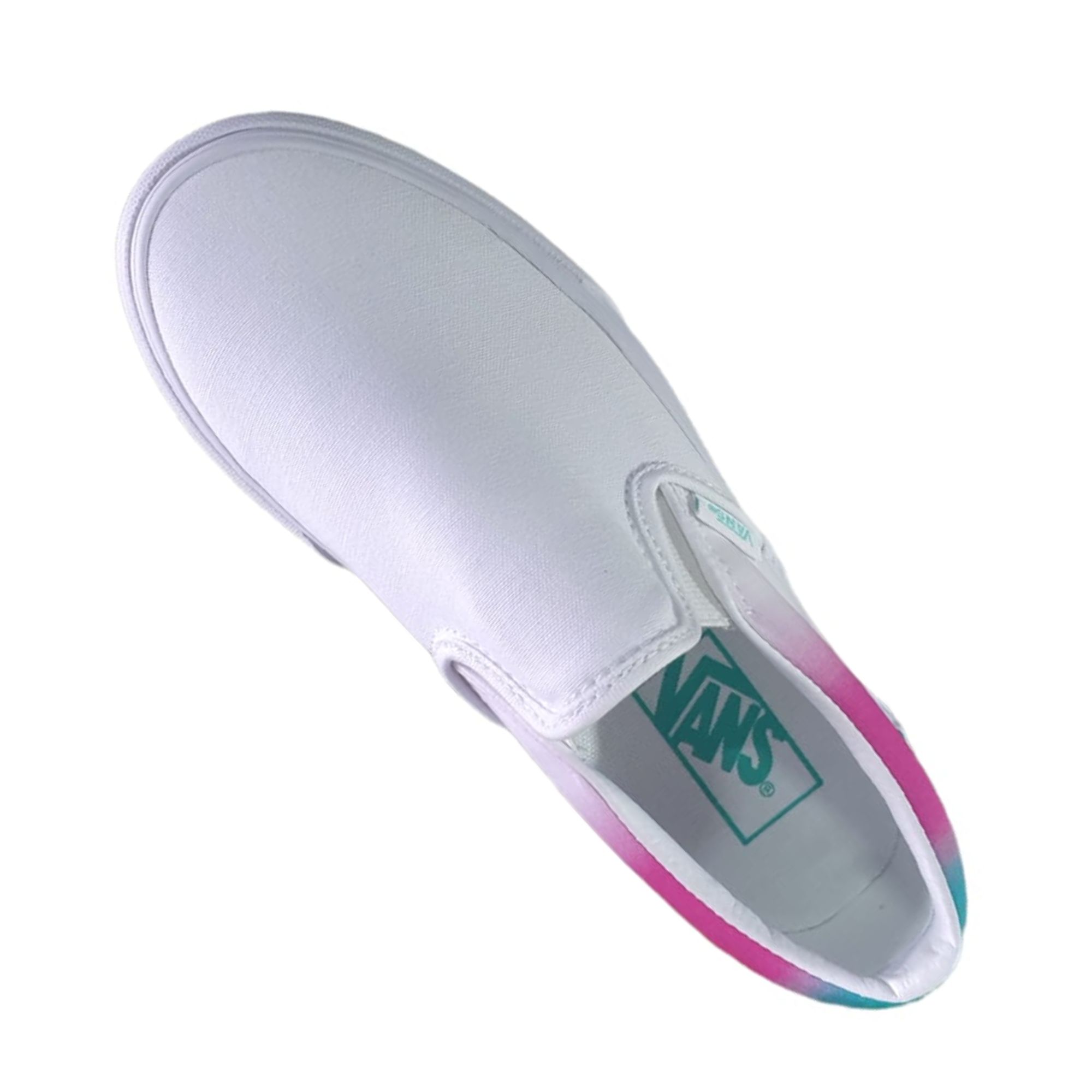Tenis Vans Slip On Plataforma Spring Fade Blanco Mujer Originales