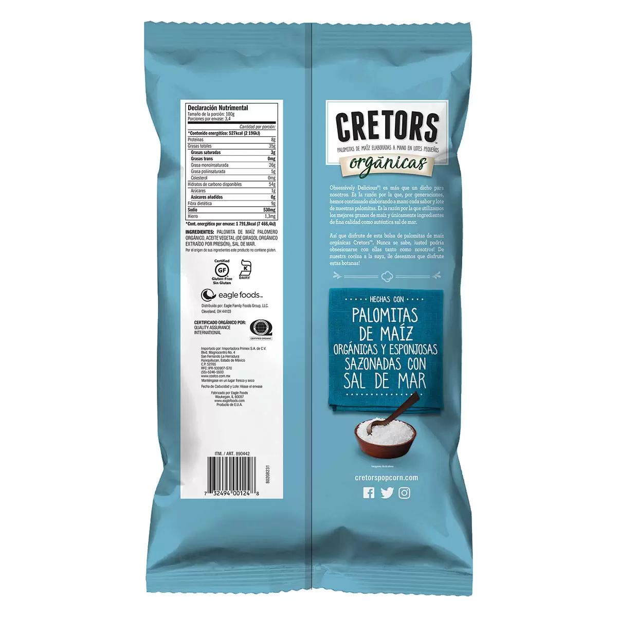 Palomitas Maíz Sal De Mar 340g Orgánicas G.h Cretors