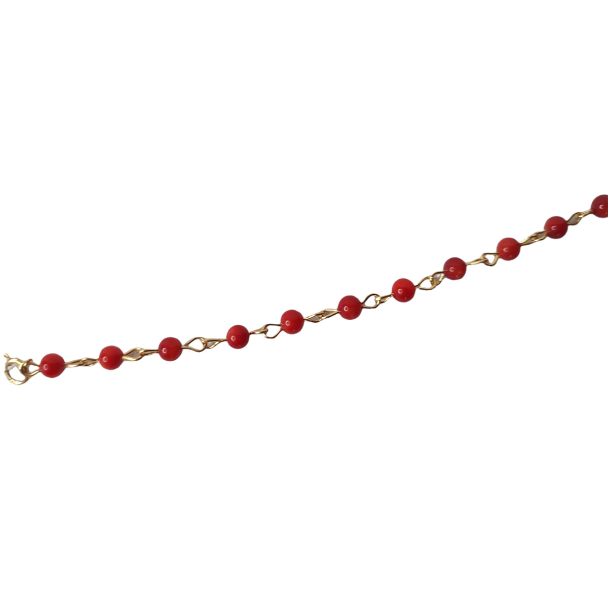 Pulsera Coral Para Niña Elaborada En Oro De 14 K + Obsequio