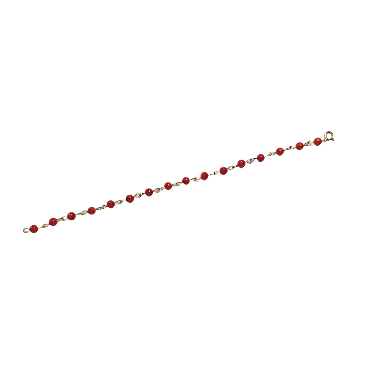 Pulsera Coral Para Niña Elaborada En Oro De 14 K + Obsequio