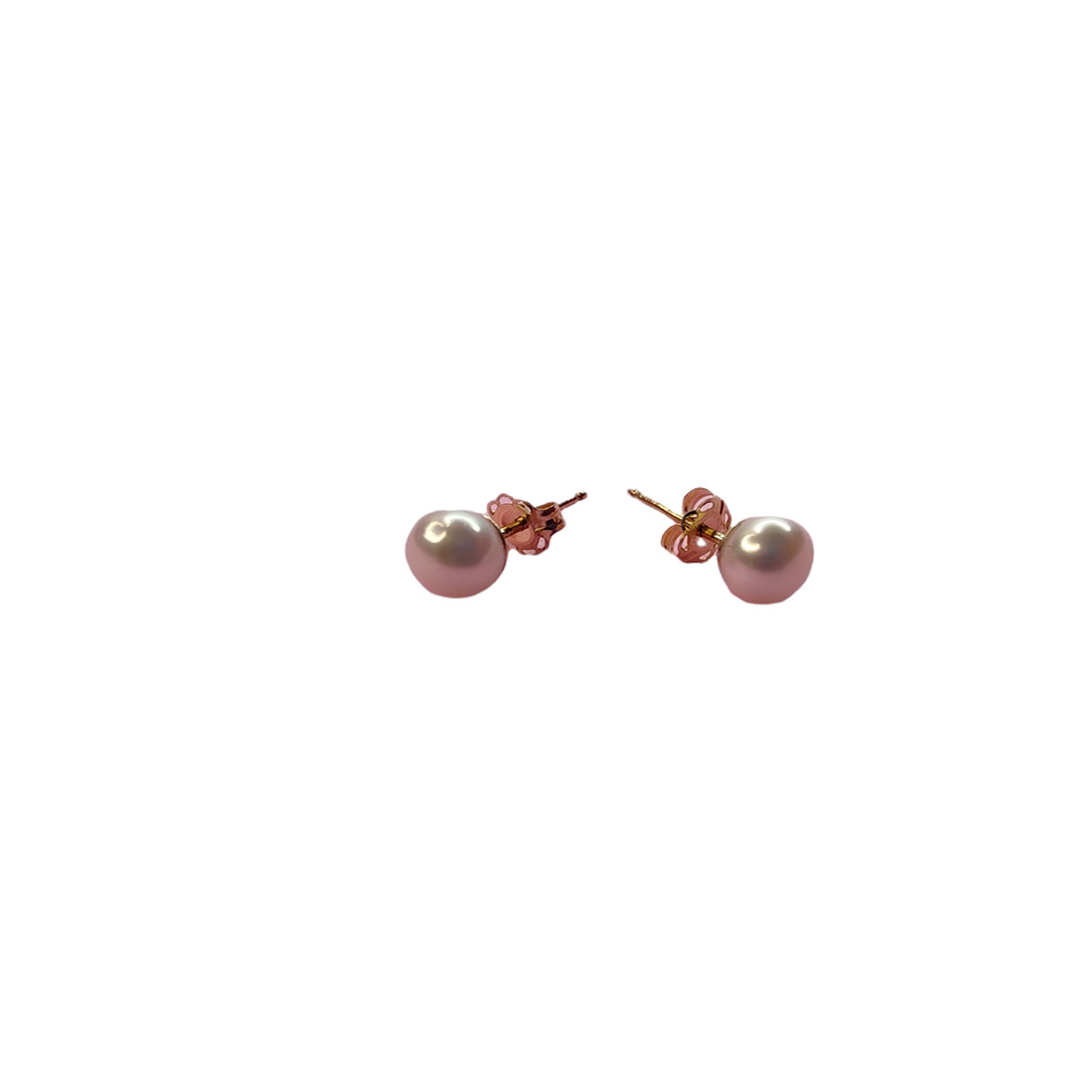 Broquel Perlas Boton 5.5 Mm Elaborado En Oro De 14 K + Obsequio