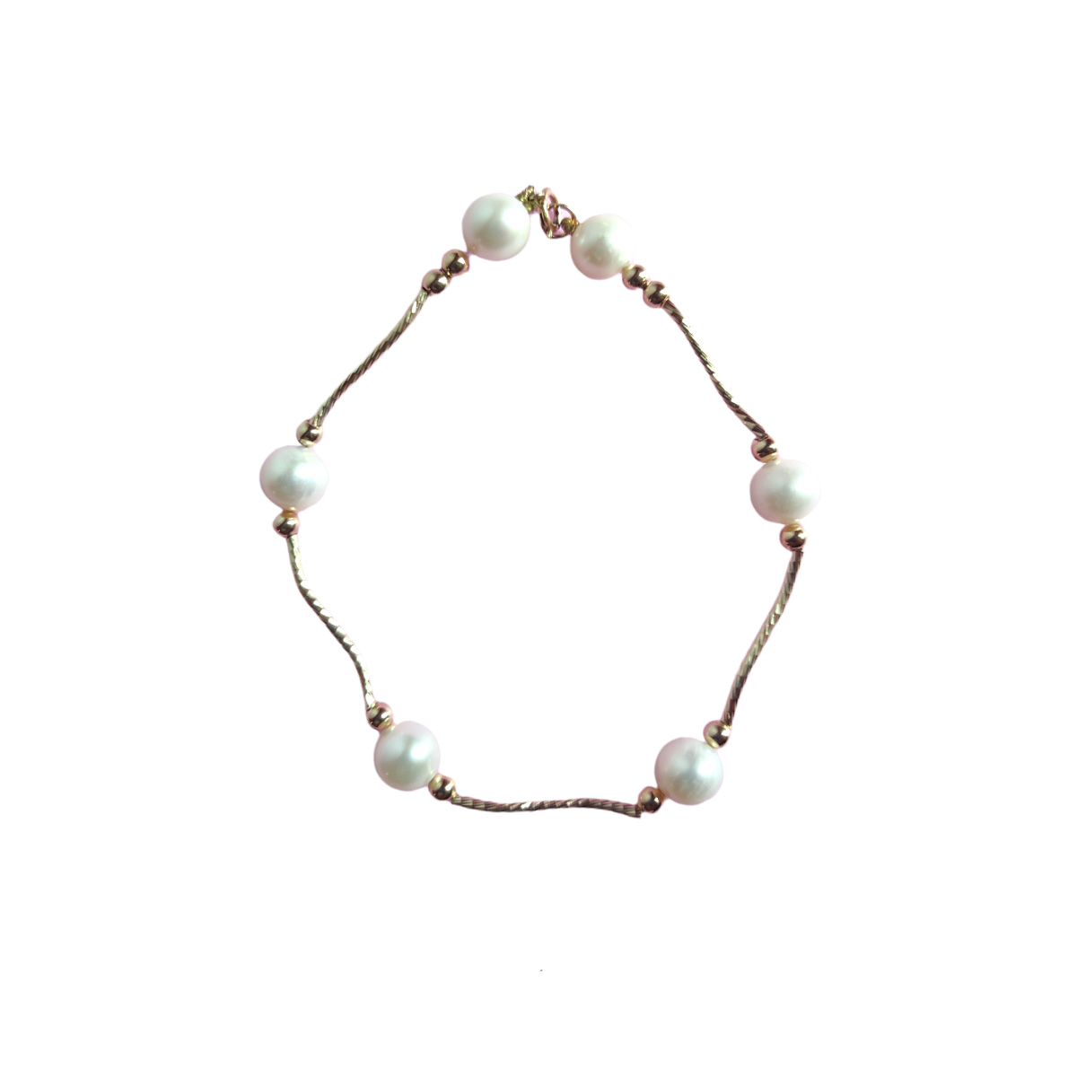 Juego De Collar, Aretes Y Pulsera Elaborados En Oro De 14 K 