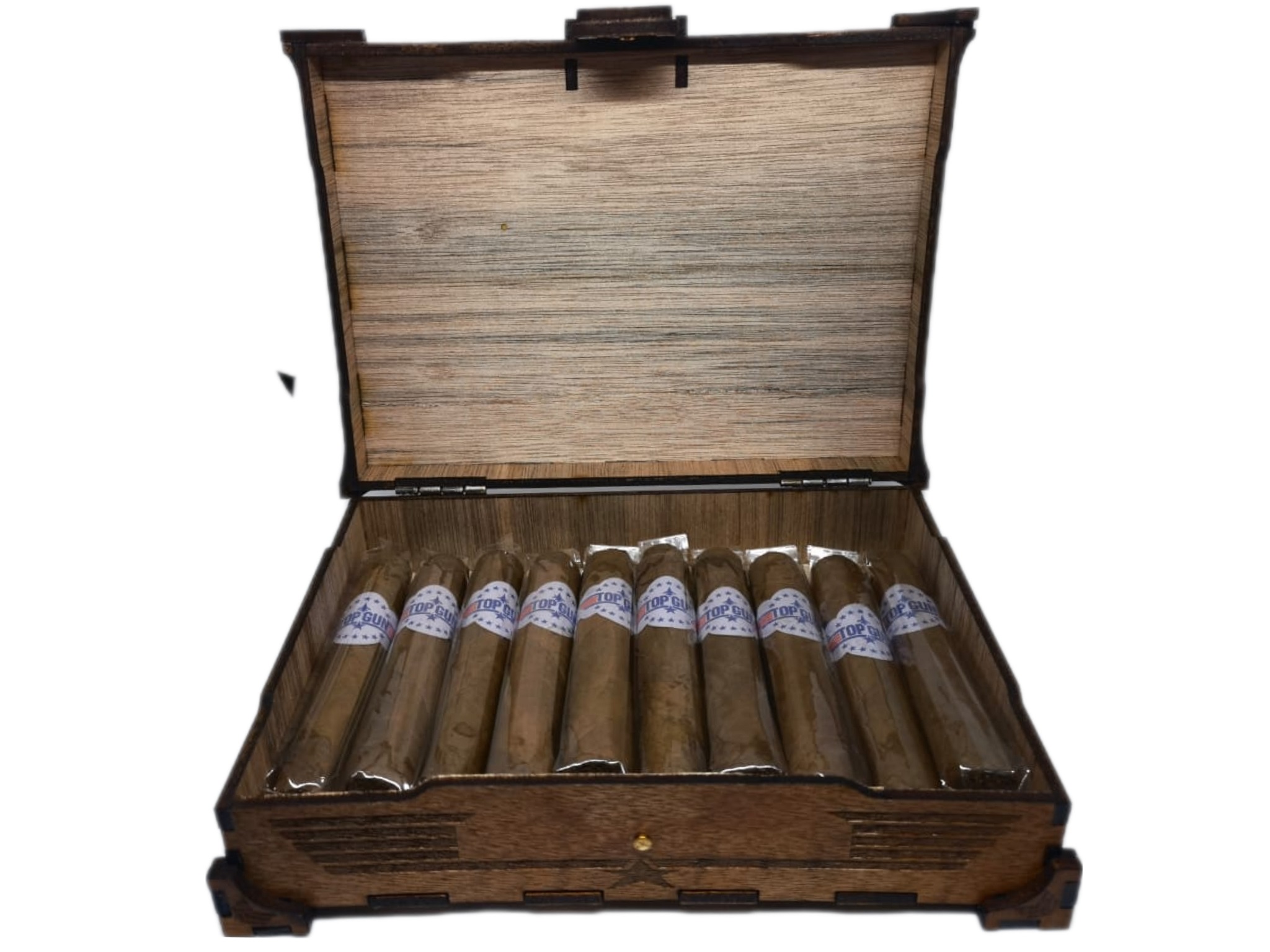 Caja de Puros Robusto Tabaco San Andrés Sumatra TopGun habano