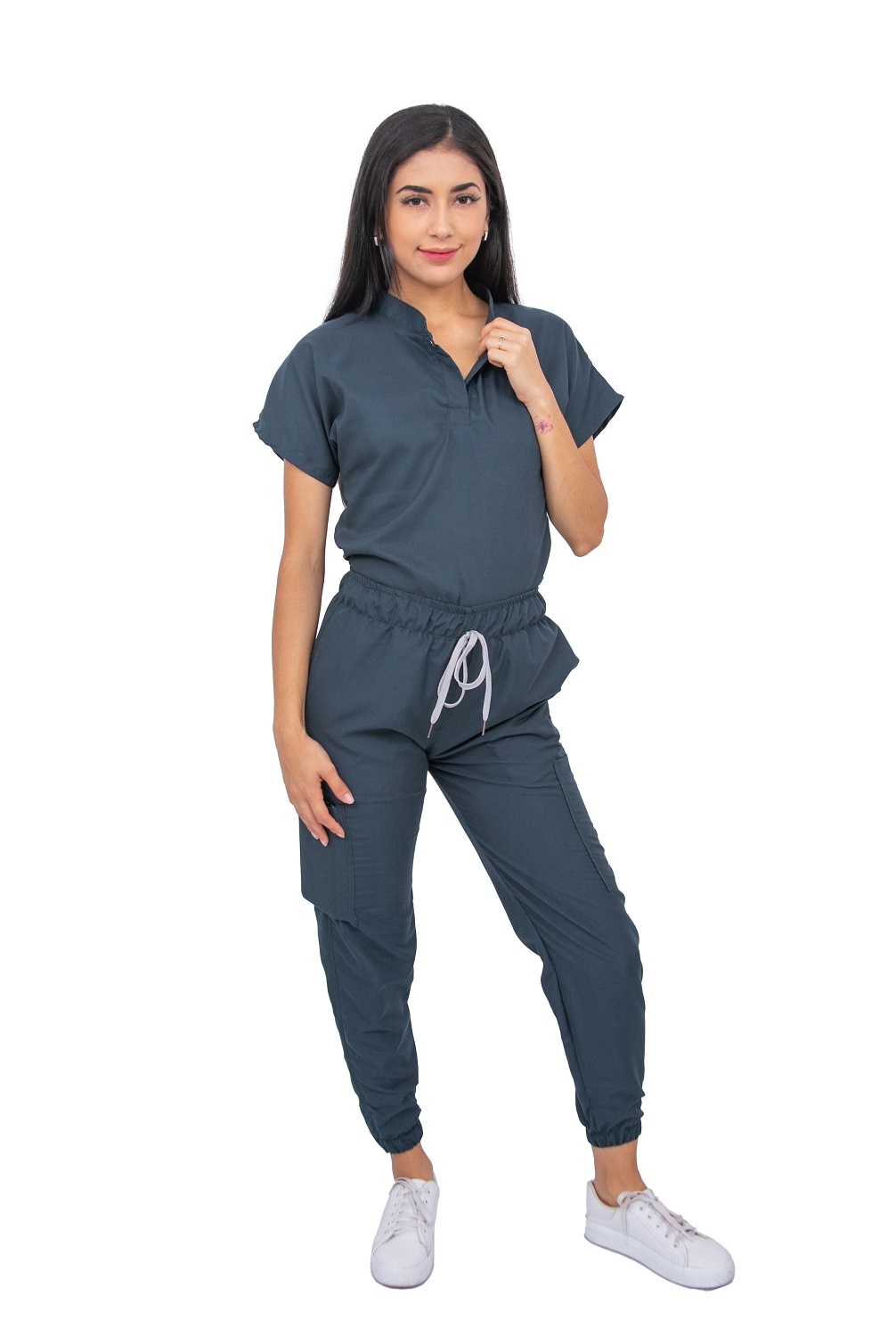 Pijama Quirúrgica Mujer Verde Botella Jogger Antifluido Scrubs Cupatitzio