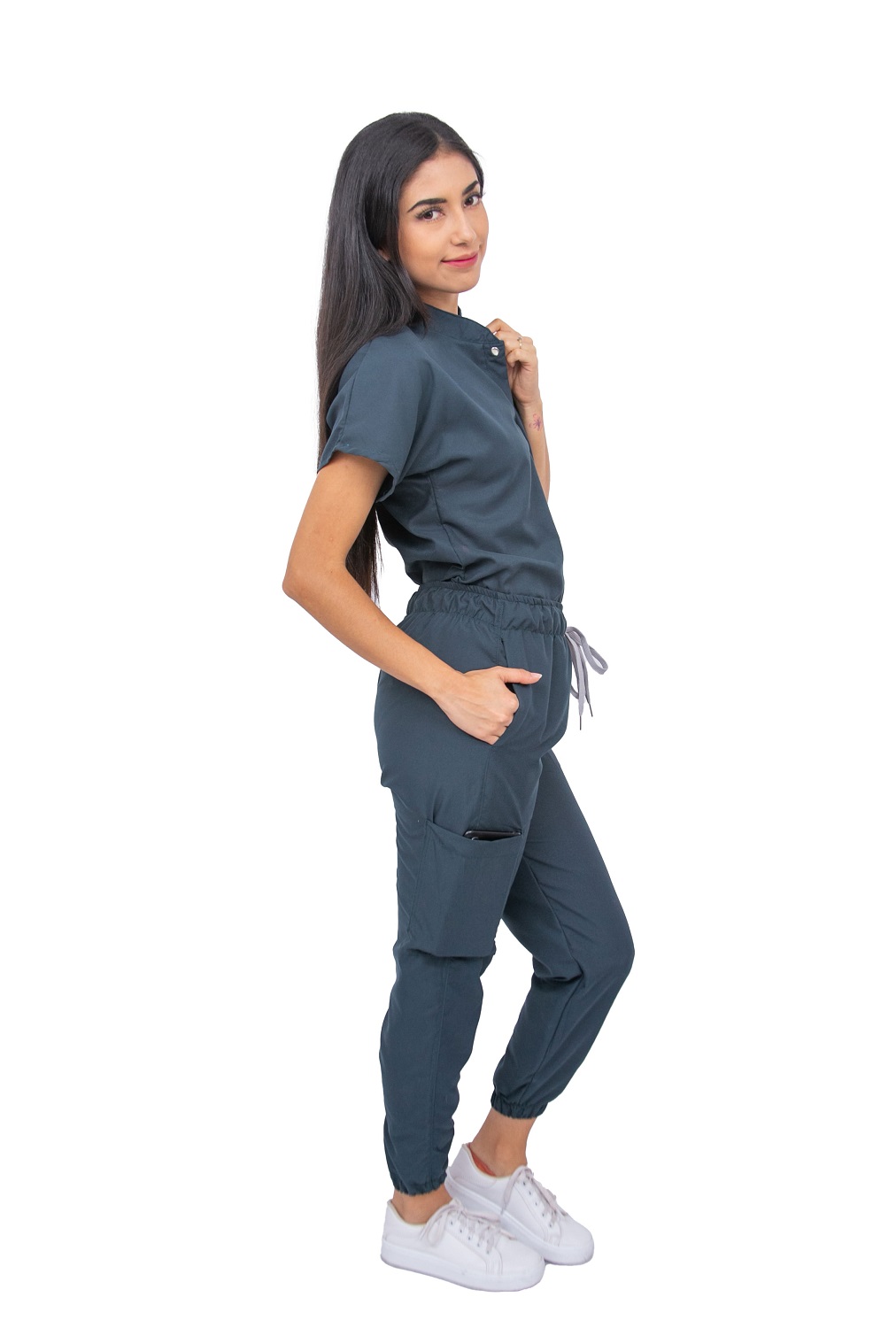 Pijama Quirúrgica Mujer Verde Botella Jogger Antifluido Scrubs Cupatitzio