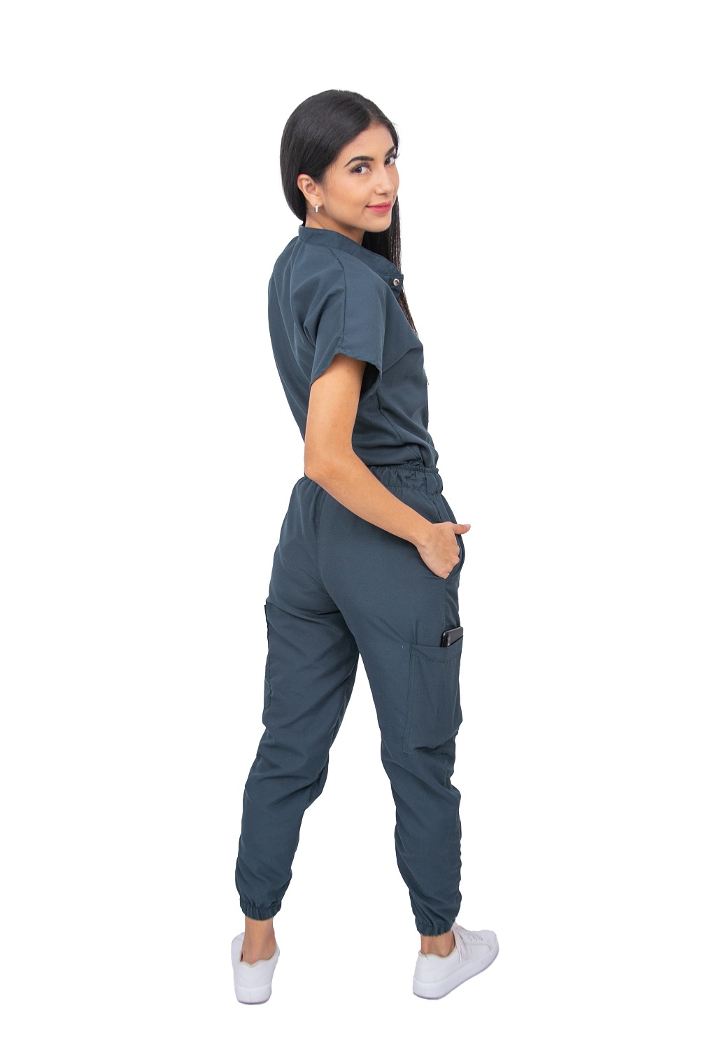 Pijama Quirúrgica Mujer Verde Botella Jogger Antifluido Scrubs Cupatitzio