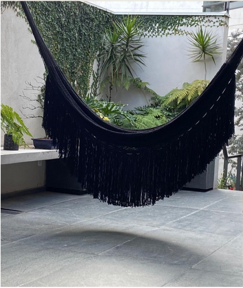 Hamaca de Algodón Modelo Tulum  Color Negra.