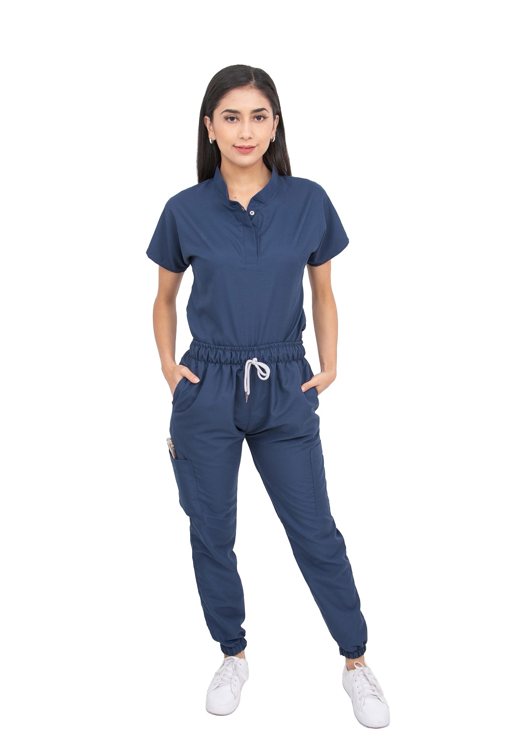 Pijama Quirúrgica Mujer Azul Petróleo Jogger Antifluido Scrubs Cupatitzio