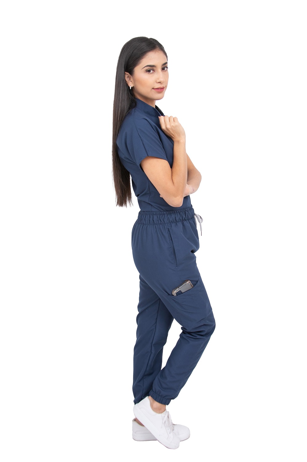 Pijama Quirúrgica Mujer Azul Petróleo Jogger Antifluido Scrubs Cupatitzio