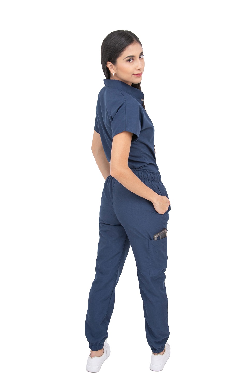 Pijama Quirúrgica Mujer Azul Petróleo Jogger Antifluido Scrubs Cupatitzio