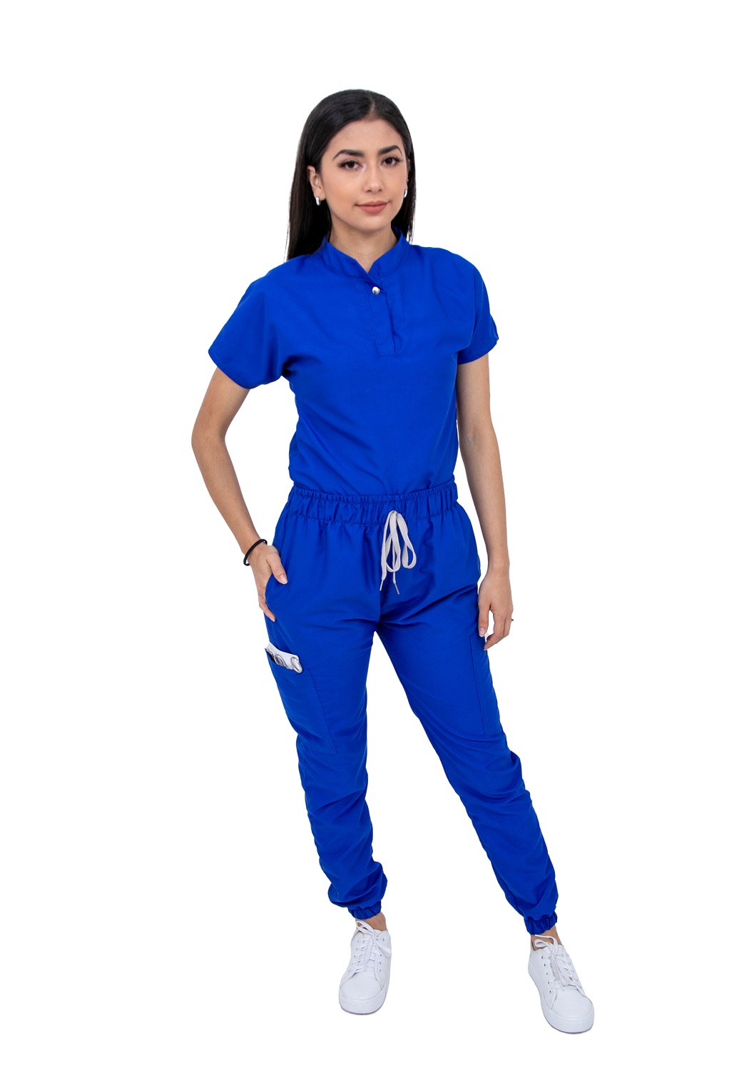 Pijama Quirúrgica Mujer Azul Rey Jogger Antifluido Scrubs Cupatitzio