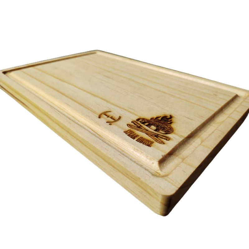 Tabla de madera para carnes pack de 3 piezas tamaño 19 X 30 cm con grabado parrillero