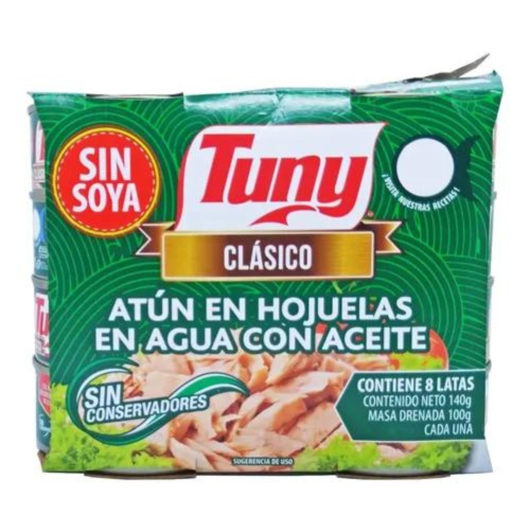 Atun Tuny Clasico En Aceite Lata 140g Con 8 Piezas