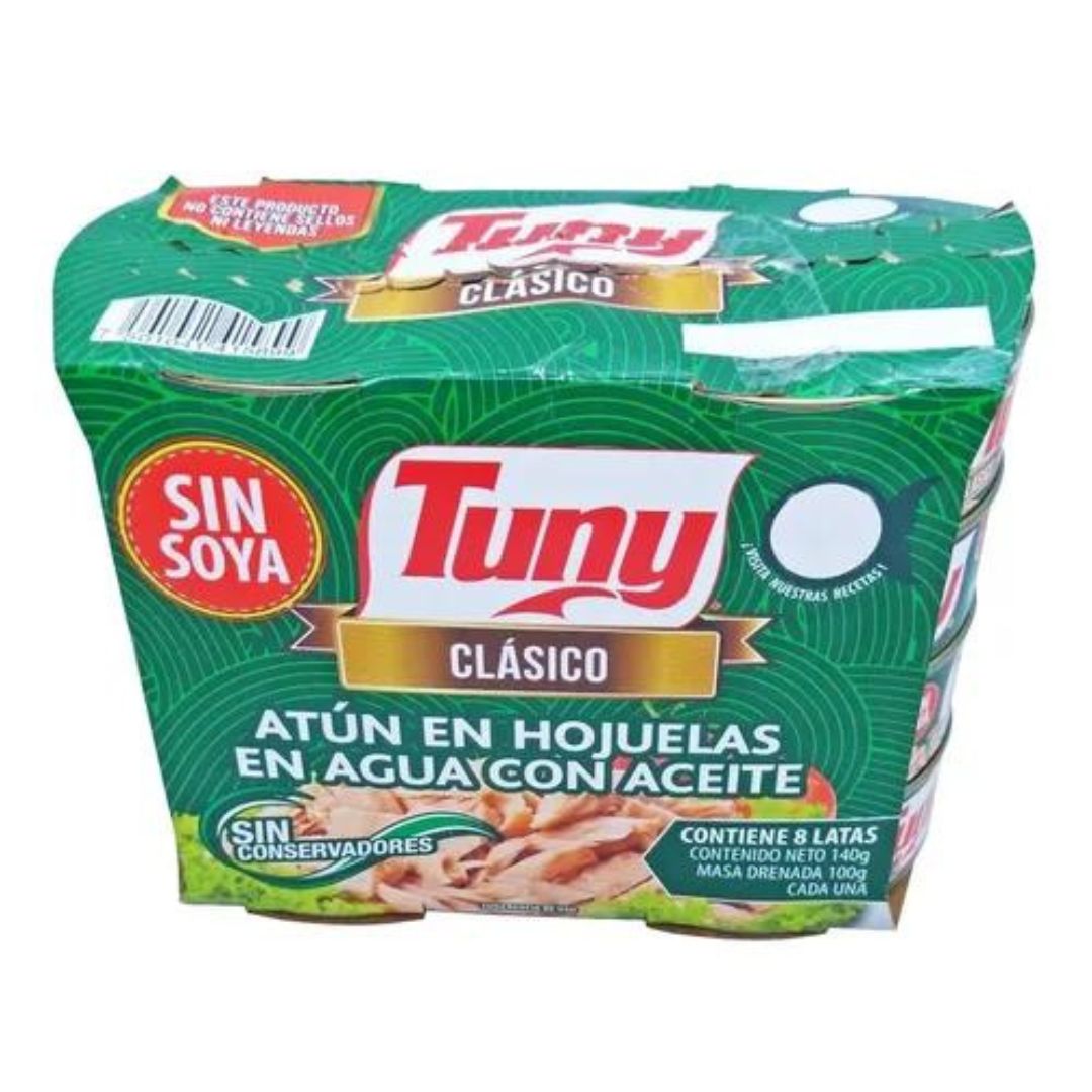 Atun Tuny Clasico En Aceite Lata 140g Con 8 Piezas