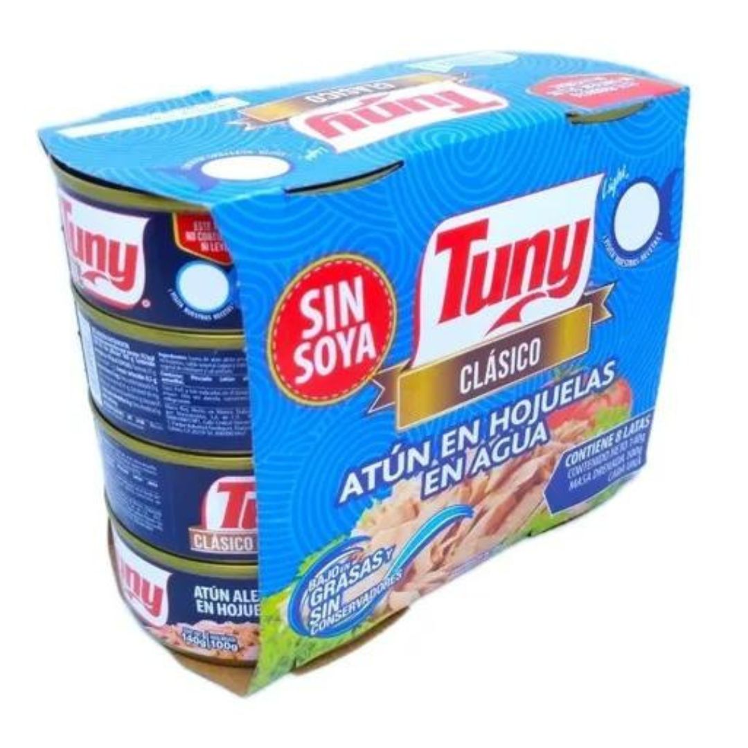 Atun Tuny Clasico En Agua Lata 140g En Hojuelas Con 8 Piezas