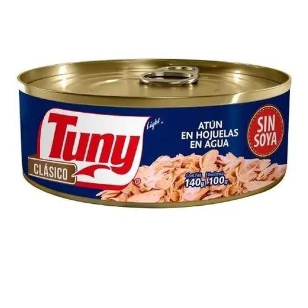 Atun Tuny Clasico En Agua Lata 140g En Hojuelas Con 8 Piezas