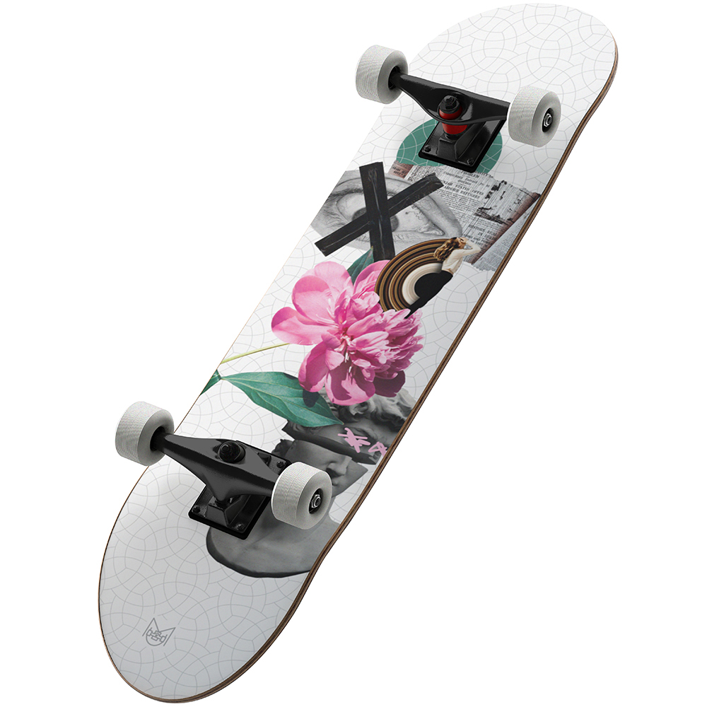 Patineta Profesional MUSA Collage Solo Pam Llantas Blancas skate skateboard