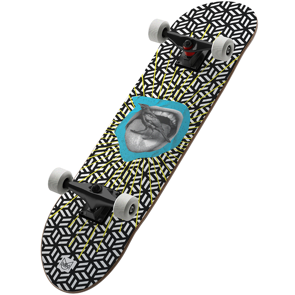 Patineta Profesional MUSA Labios Solo Pam Llantas Blancas skate skateboard