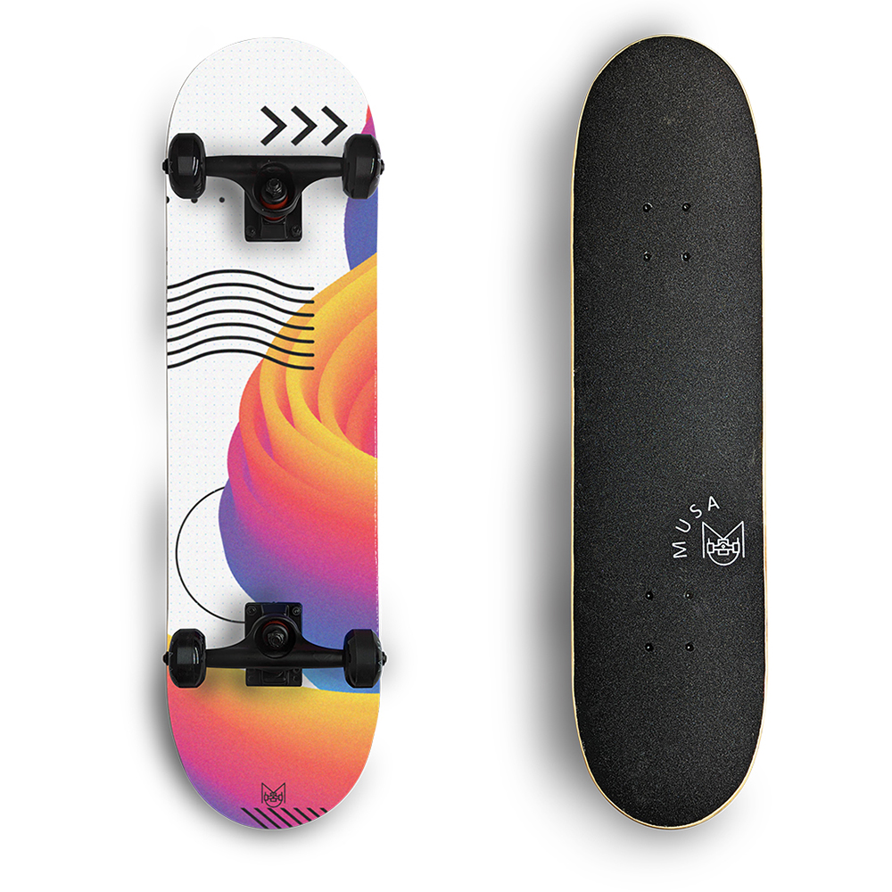 Patineta Profesional MUSA Ondas Solo Pam Llantas Negras skate skateboard