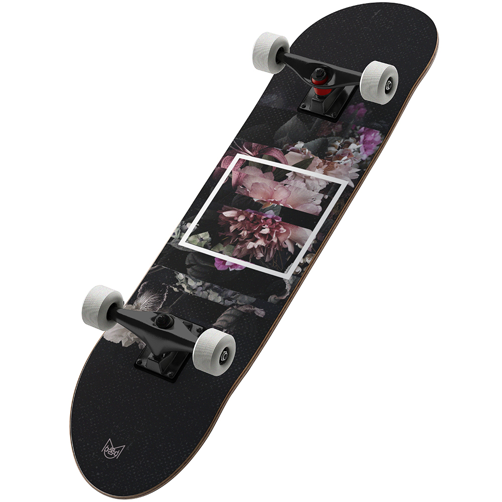 Patineta Profesional MUSA Negro Solo Pam Llantas Blancas skate skateboard