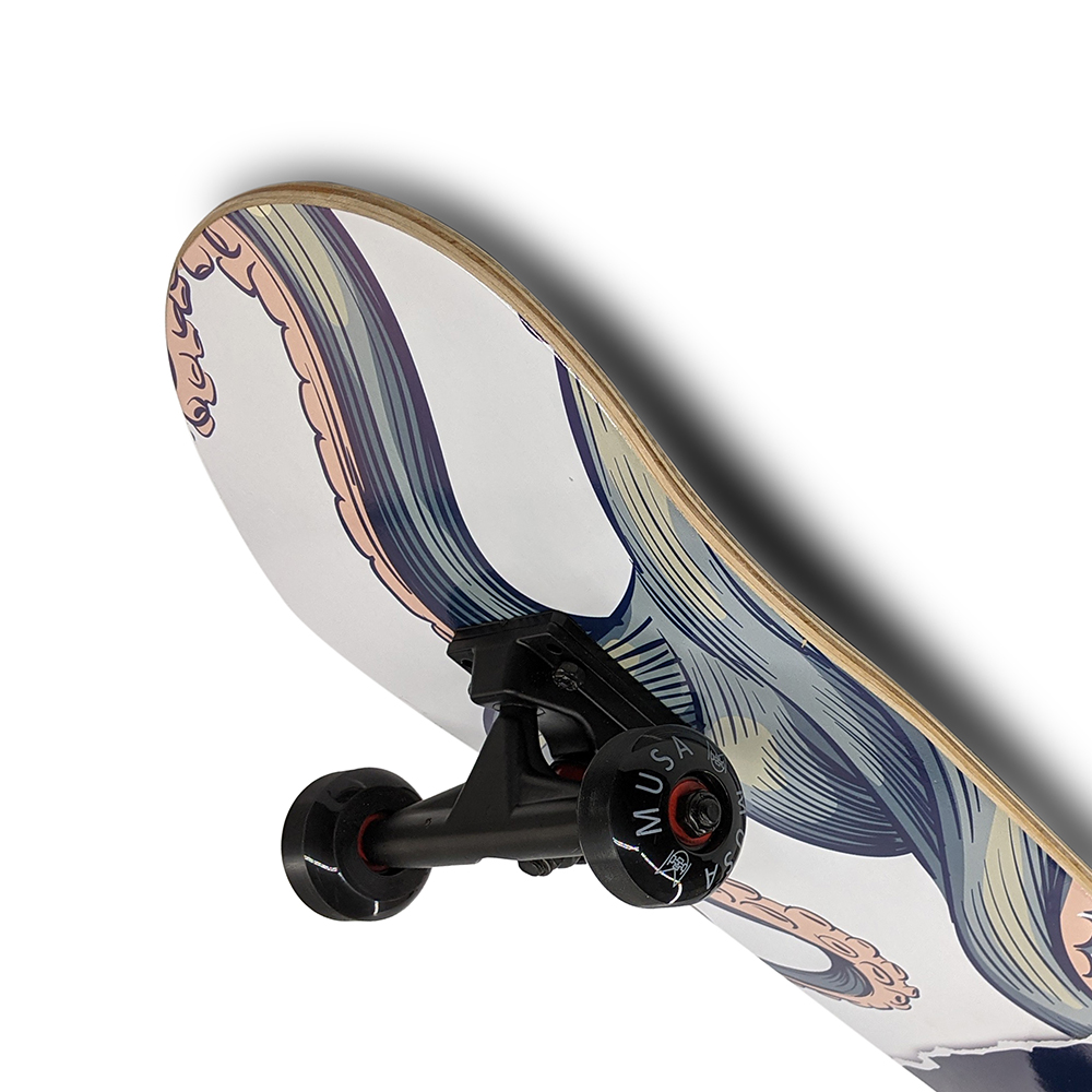 Patineta Profesional MUSA Pulpo Solo Pam Llantas Negras skate skateboard