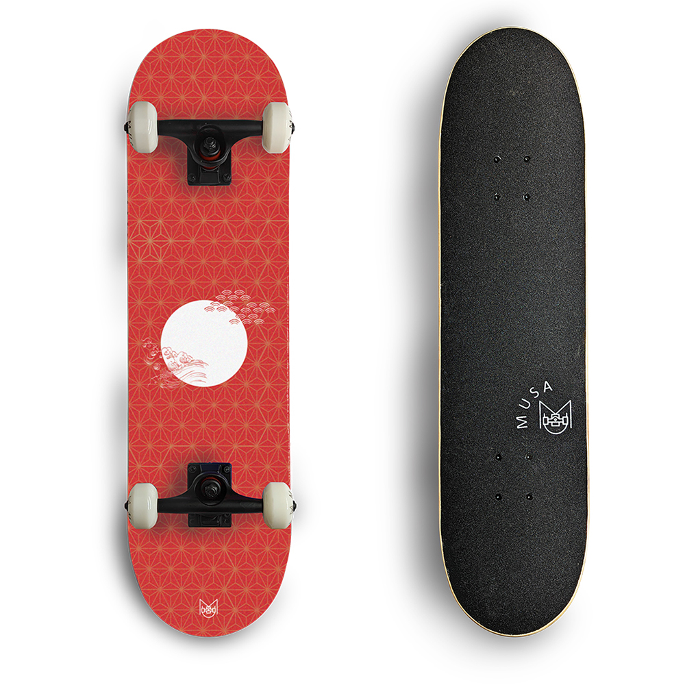 Patineta Profesional MUSA Japon Solo Pam Llantas Blancas skate skateboard