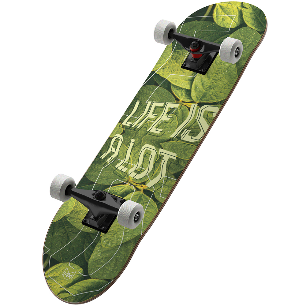 Patineta Profesional MUSA Hojas Solo Pam Llantas Blancas skate skateboard