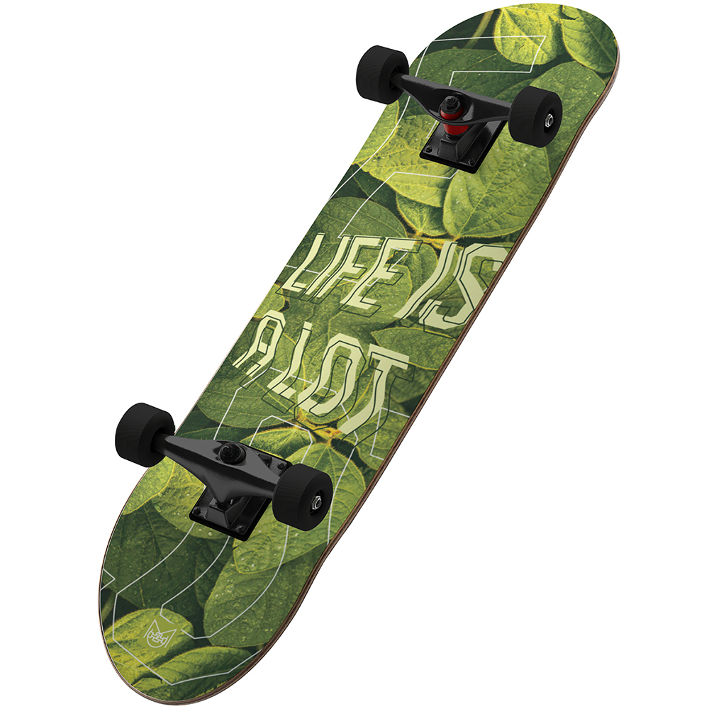 Patineta Profesional MUSA Hojas Solo Pam Llantas Negras skate skateboard