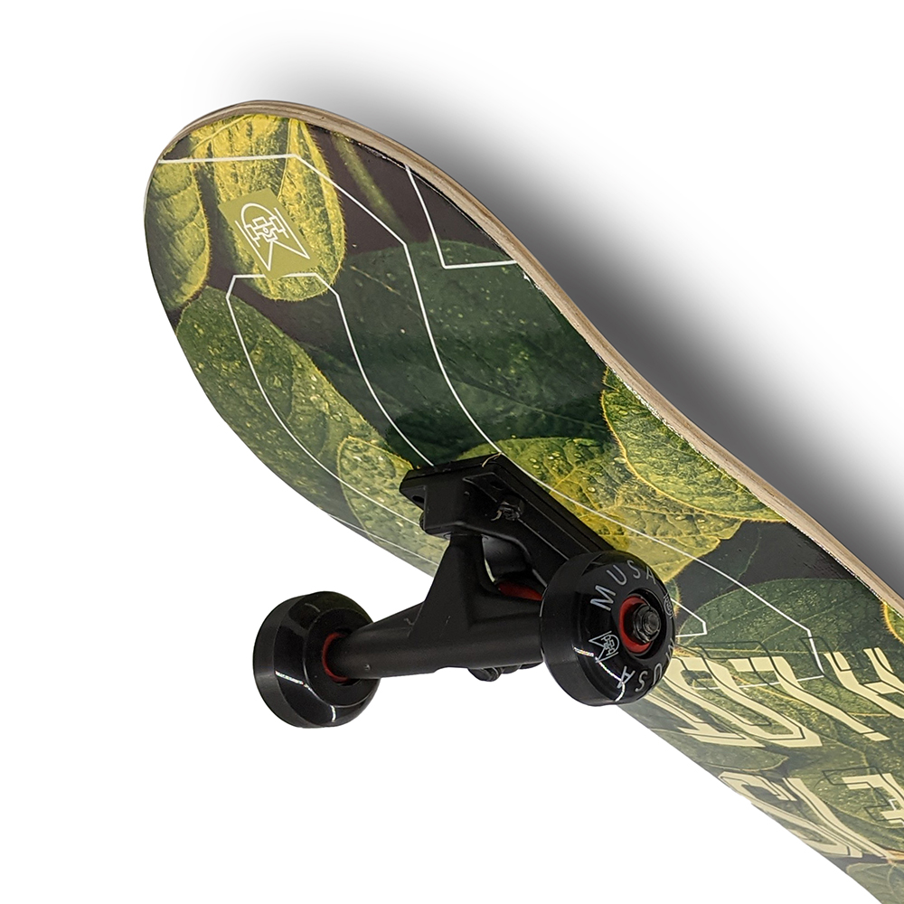 Patineta Profesional MUSA Hojas Solo Pam Llantas Negras skate skateboard