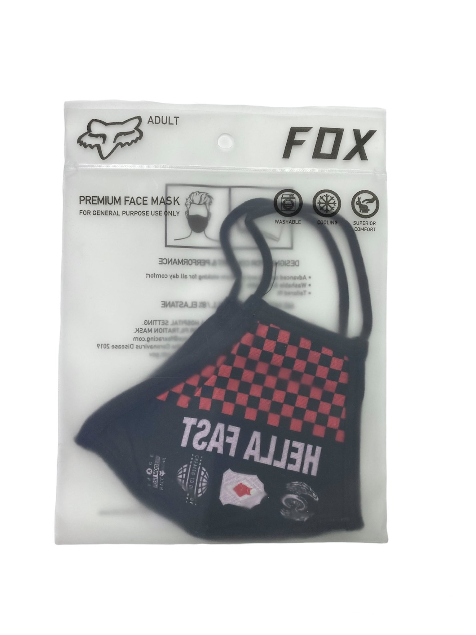 Mascarilla Fox Premium Negro/Rojo