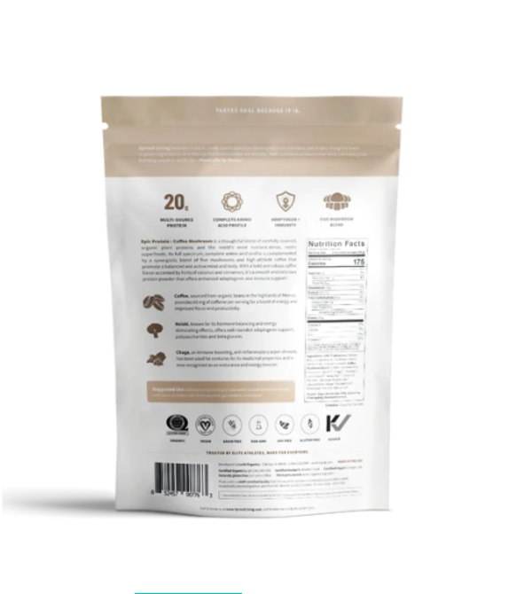Proteína en polvo Orgánica Epic Protein sabor Coffee Mushroom