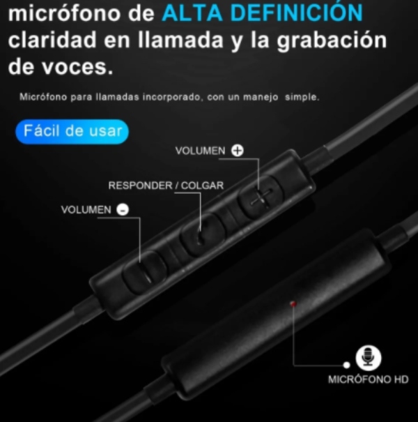 Audífono Manos Libres Extra Bass In Ear 3.5mm 1 hora