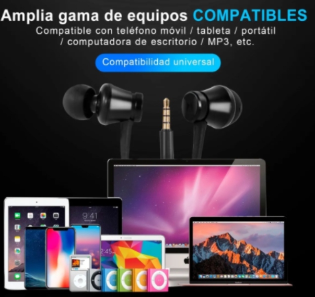 Audífono Manos Libres Extra Bass In Ear 3.5mm 1 hora