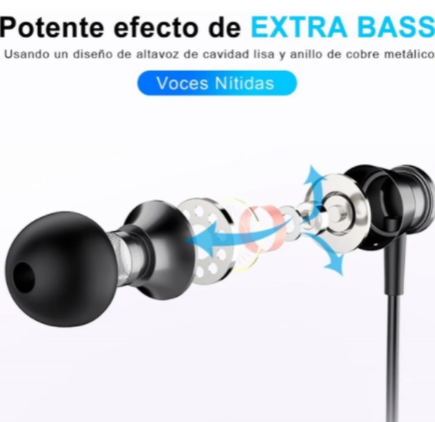 Audífono Manos Libres Extra Bass In Ear 3.5mm 1 hora