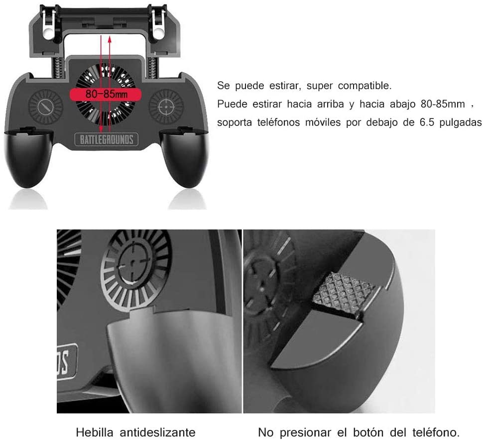 Gamepad Gatillos Ventilador Recargable Control de Celular