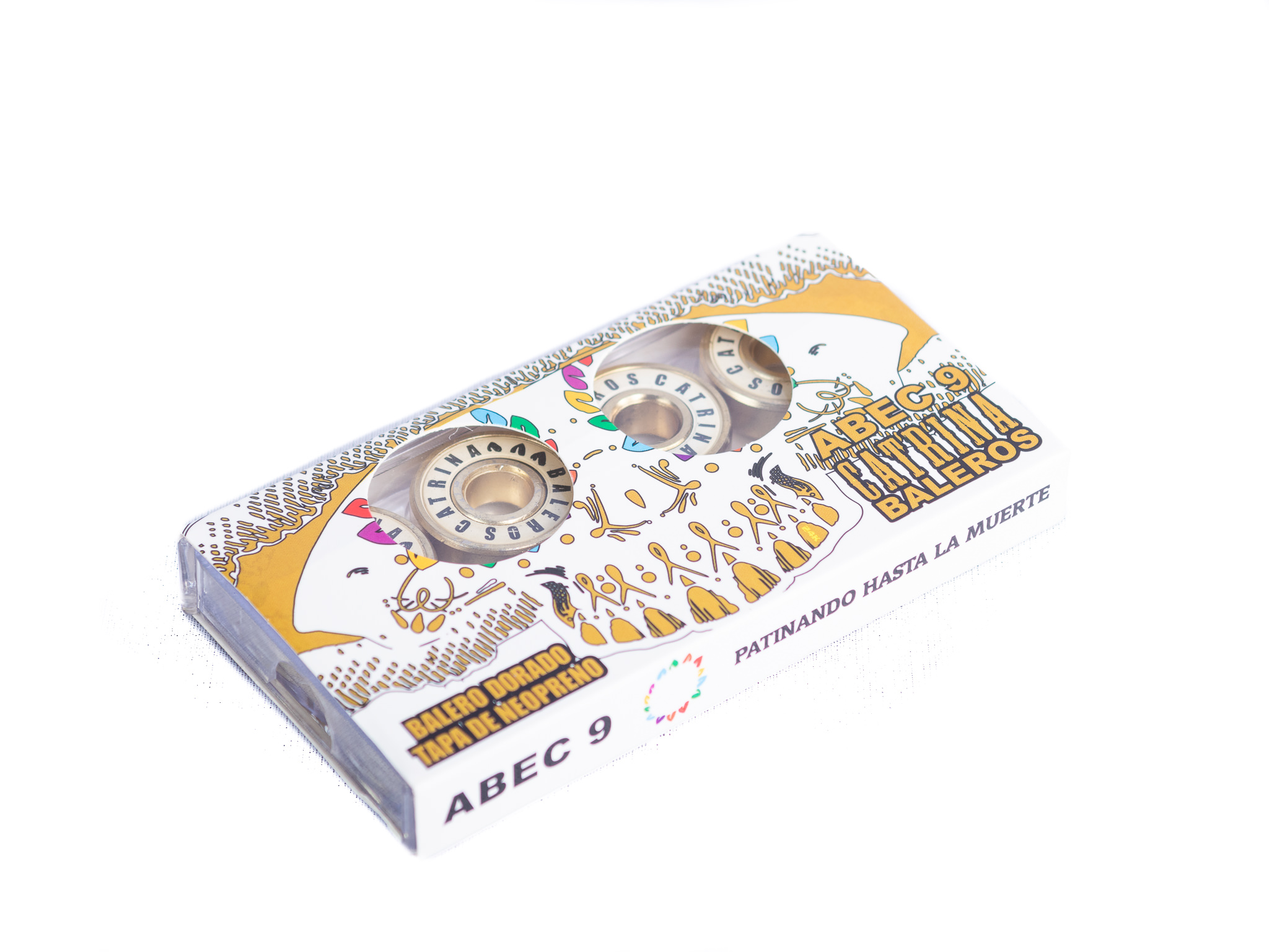 Set de 8 baleros de teflón tipo Gold, abec 9 para patines y patineta