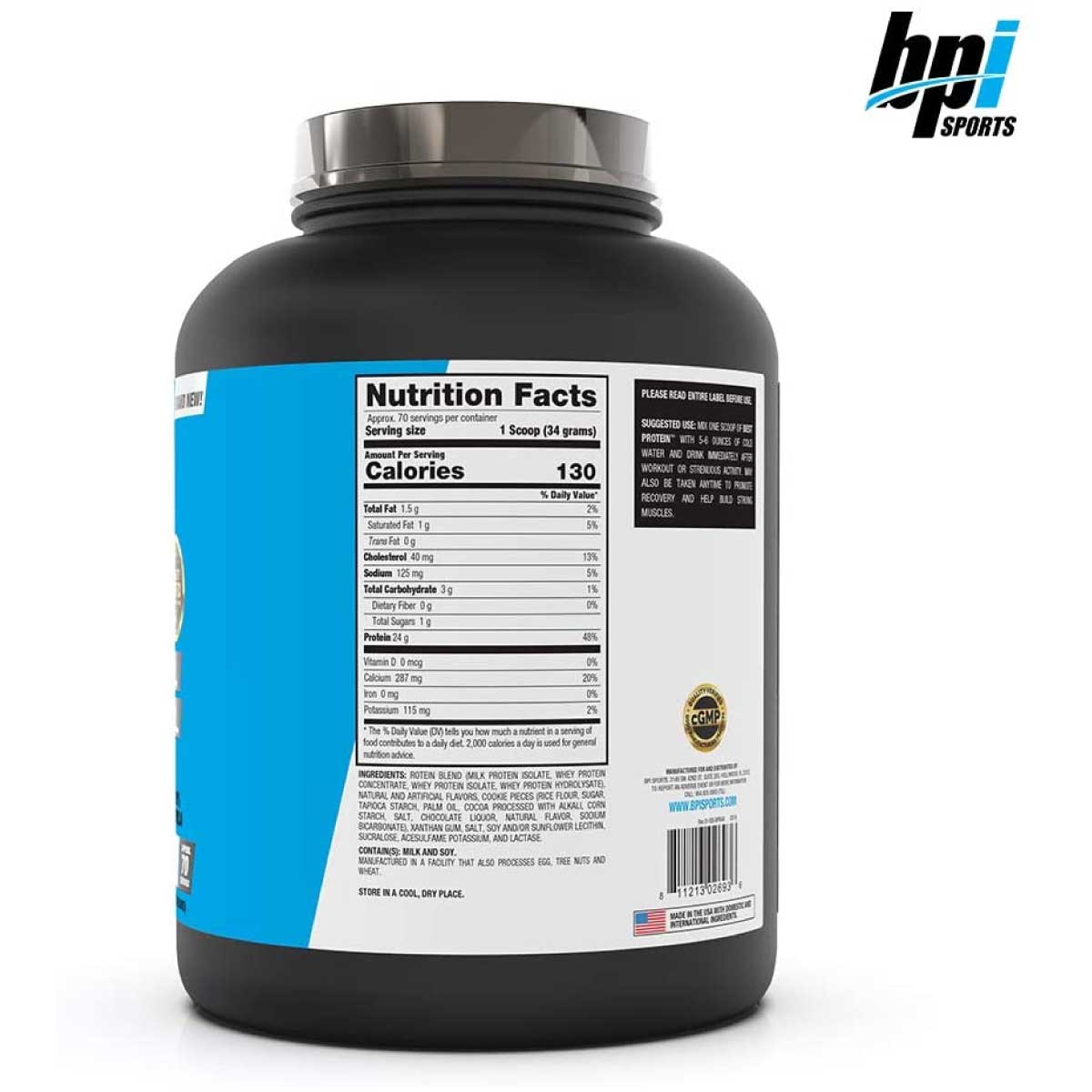 Proteina BPI Best Protein 24g 5lbs Brownie de Chocolate