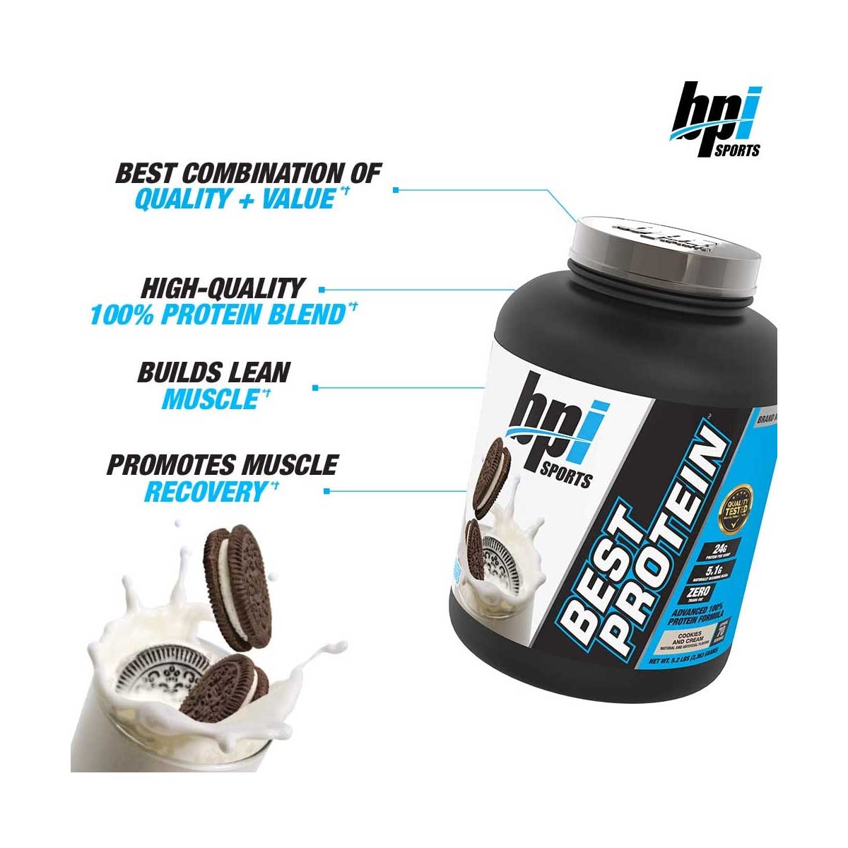 Proteina BPI Best Protein 24g 5lbs Brownie de Chocolate