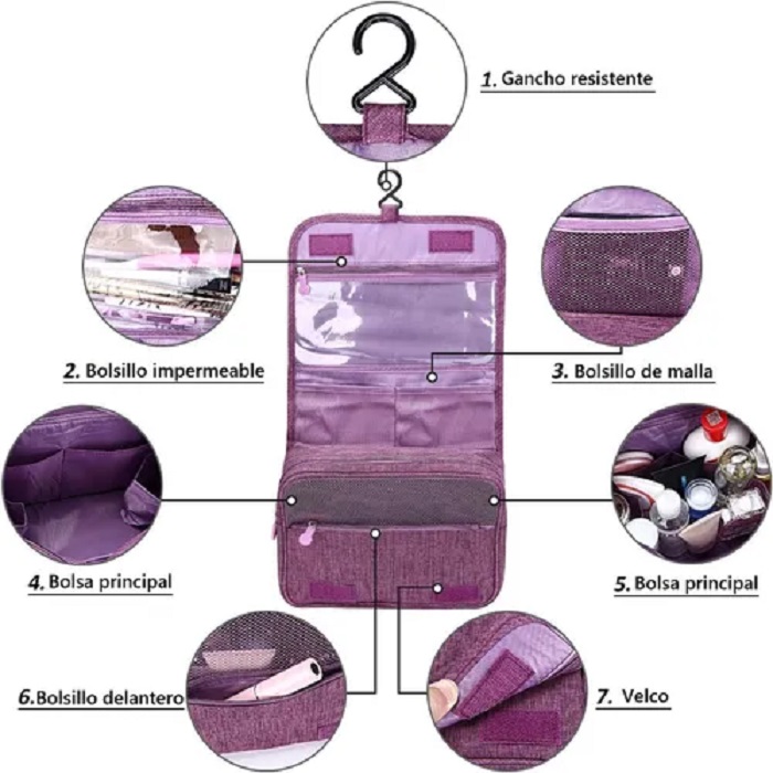 Organizador De Viaje Maleta Cosmetiquera Azul Violeta