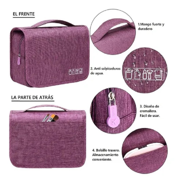 Organizador De Viaje Maleta Cosmetiquera Azul Violeta