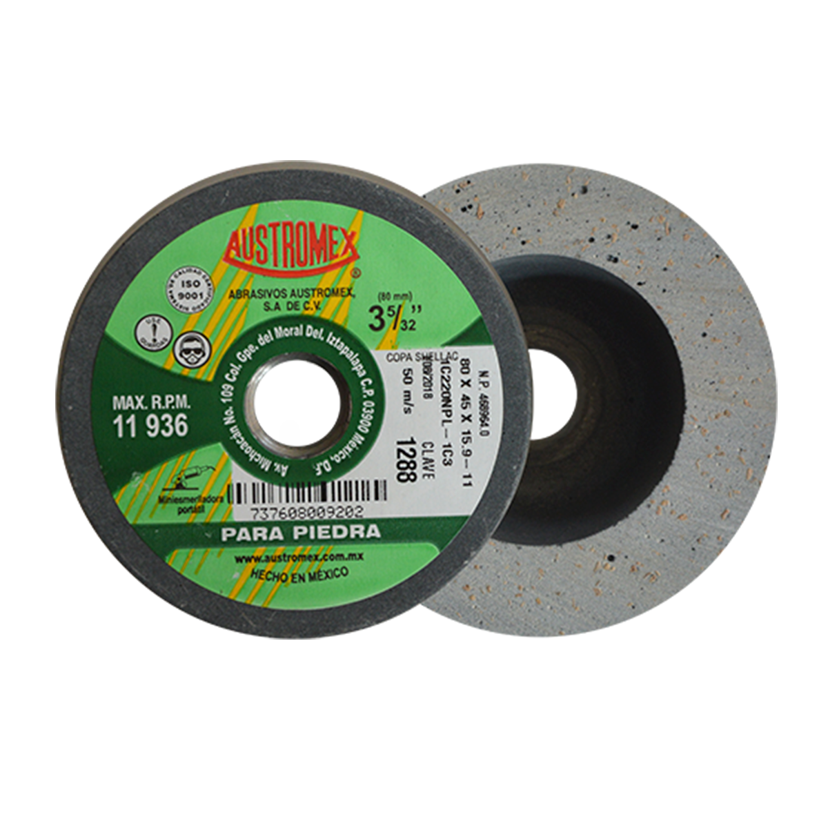 Piedra Copa Shellac 3-5/32"X1-3/4"X5/8" Aus-1288 Austromex