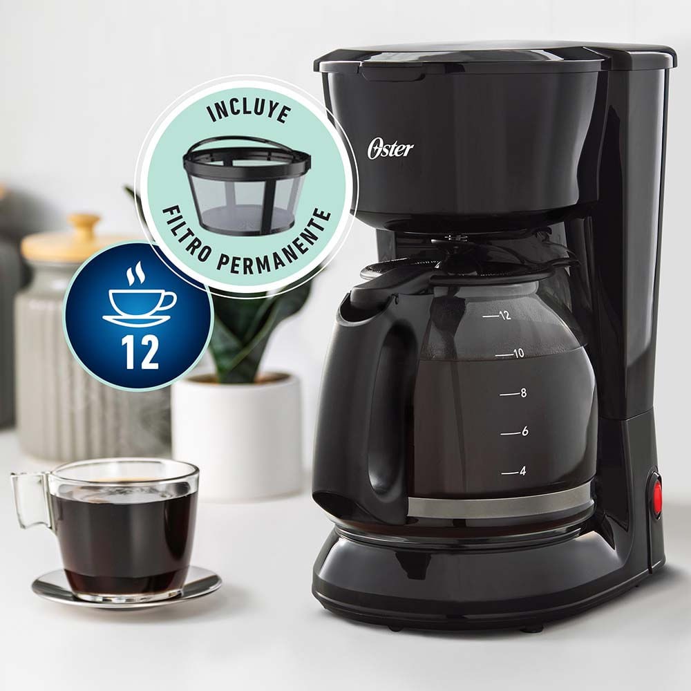 Cafetera Oster De 12 Tazas Con Filtro Permanente Bvstdc12
