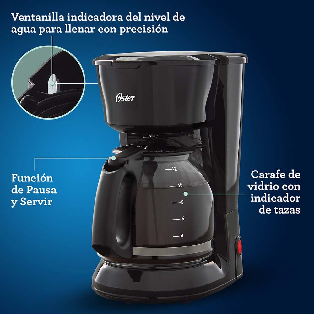 Cafetera Oster De 12 Tazas Con Filtro Permanente Bvstdc12