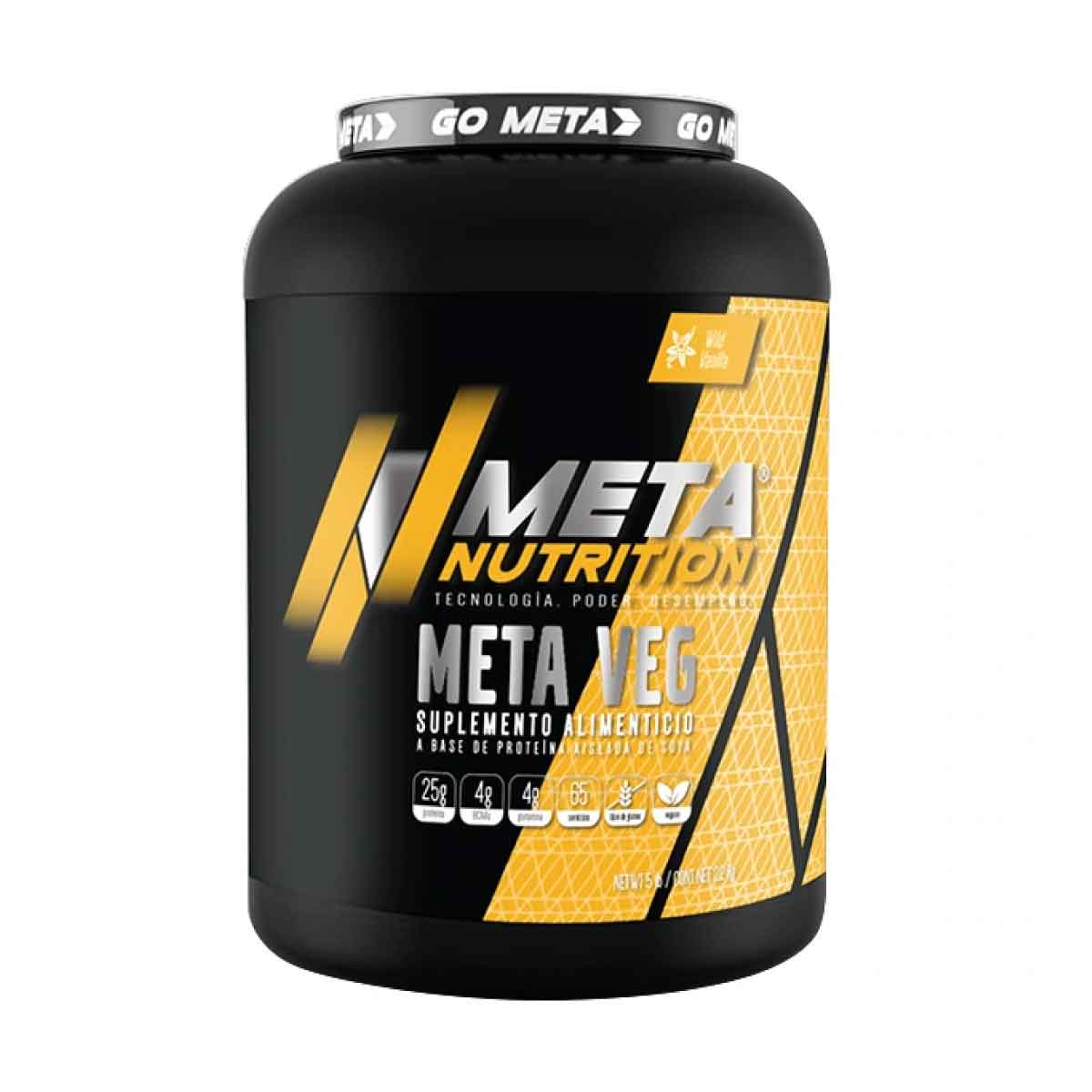 Proteina Vegetal Meta Nutrition Meta Veg 5 Lbs 65 Serv. - Chocolate