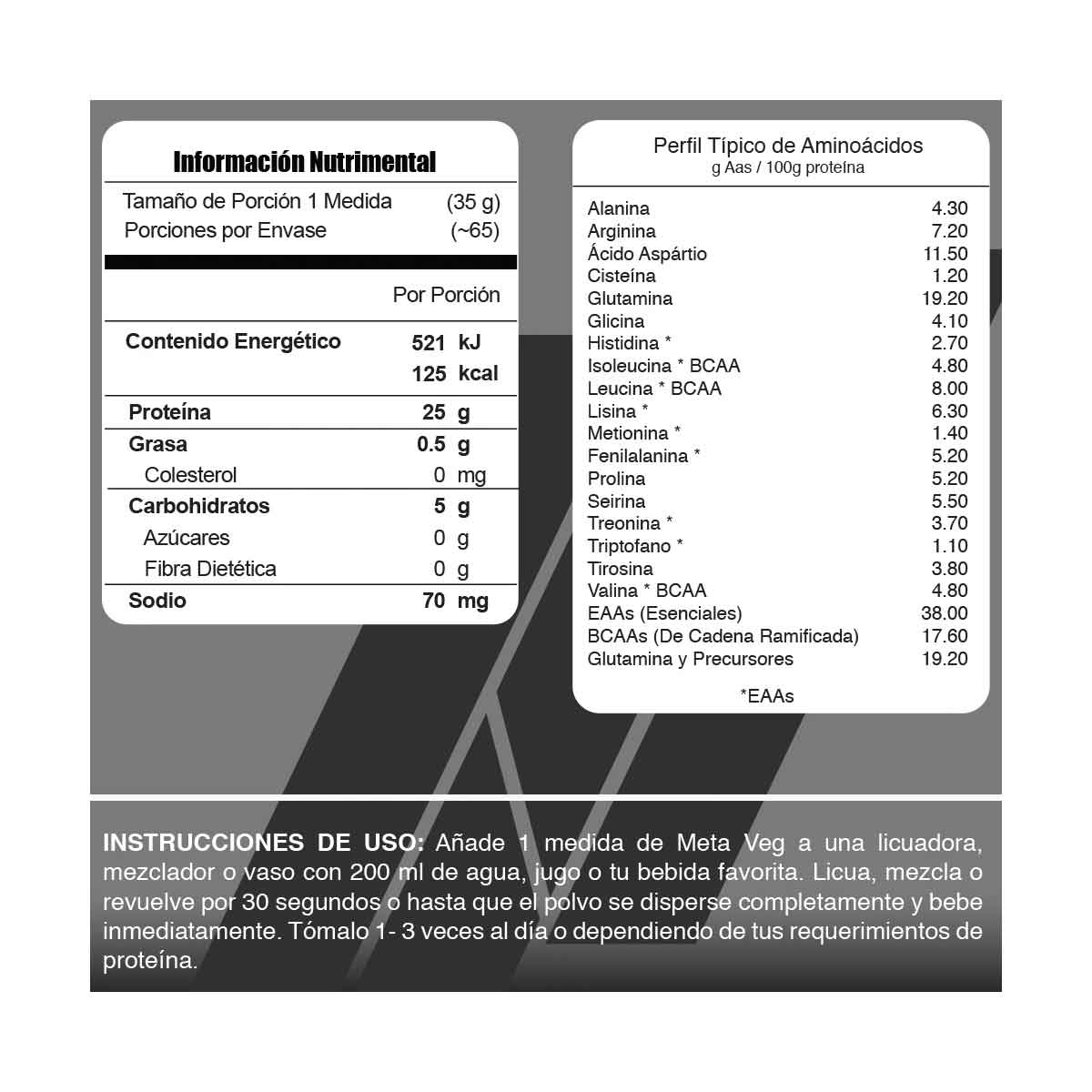 Proteina Vegetal Meta Nutrition Meta Veg 5 Lbs 65 Serv. - Chocolate