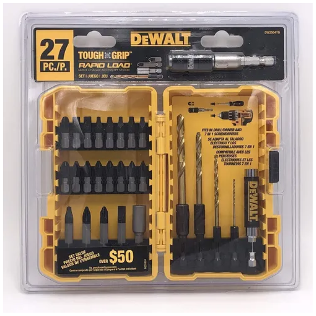 Juego de 27 puntas de destornillador tough grip con sistema toughcase Dw2504tg