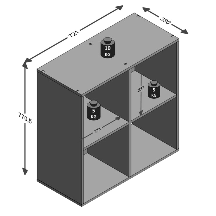 Librero De 4 Compartimientos Blanco