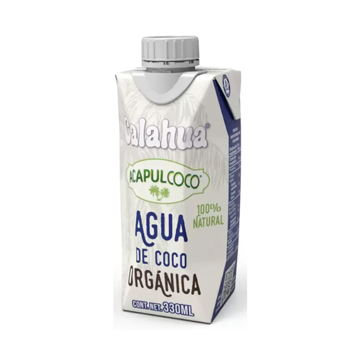 Agua de Coco Orgánica Calahua Acapulcoco 18 pz de 330ml c/u