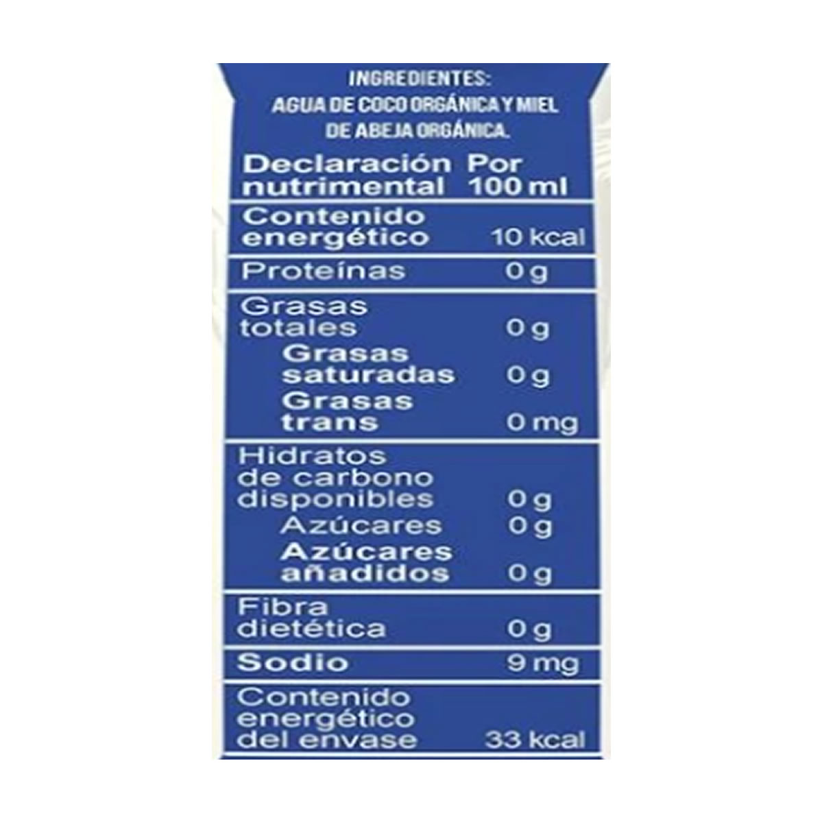 Agua de Coco Orgánica Calahua Acapulcoco 18 pz de 330ml c/u