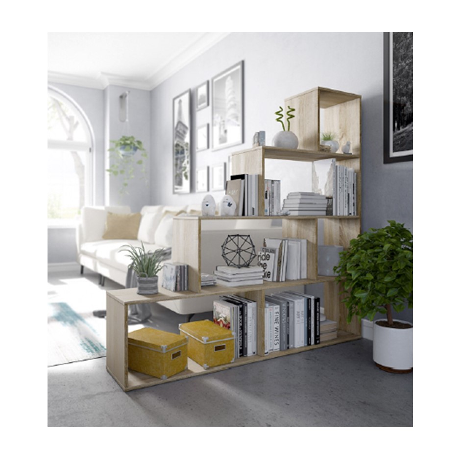 Librero Minimalista Escalonado Hickory 